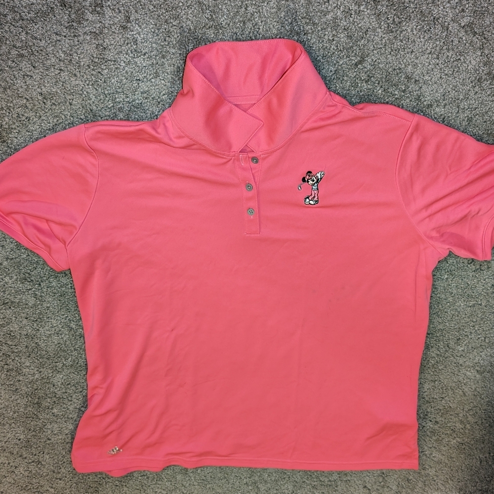 Adidas Disney Hot Pink Minnie Mouse Golf Polo Size 2XL